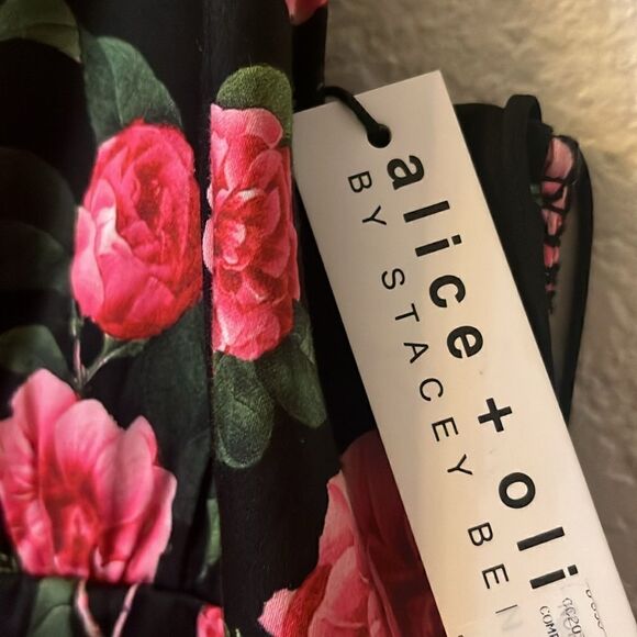 Alice + olivia chantay smocked floral print cotton blend poplin maxi NWT $495 - Picture 9 of 11